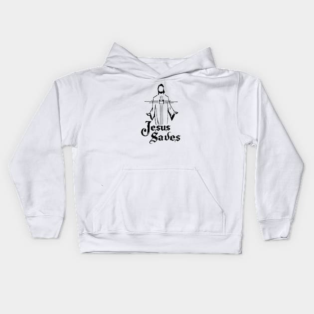 Jesus Saves! Kids Hoodie by LordNeckbeard